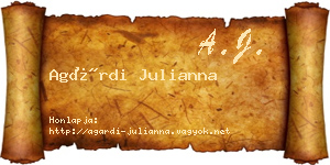 Agárdi Julianna névjegykártya
